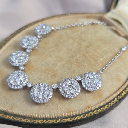 Diamond 3.07ct Diamond Cluster Necklace