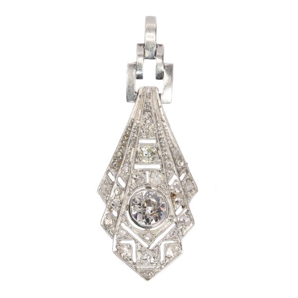 Antique Art Deco Old European Cut Diamond Pendant