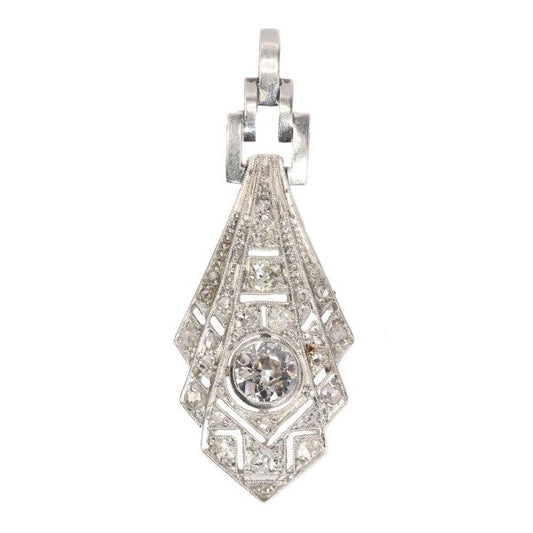 Antique Art Deco Old European Cut Diamond Pendant