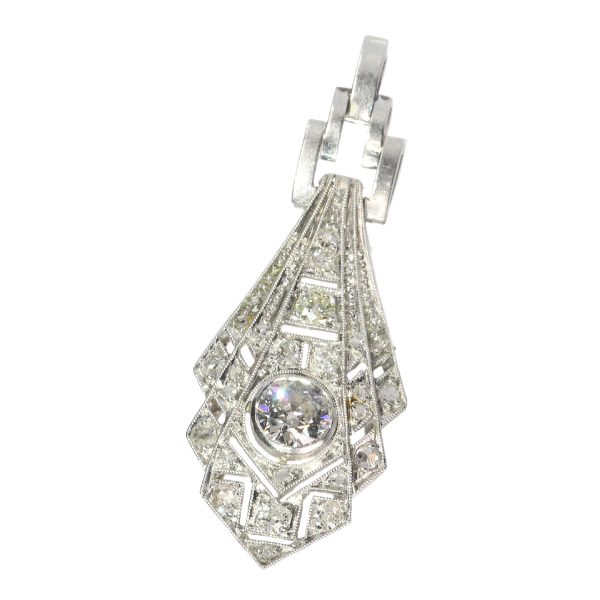 Antique Art Deco Old European Cut Diamond Pendant