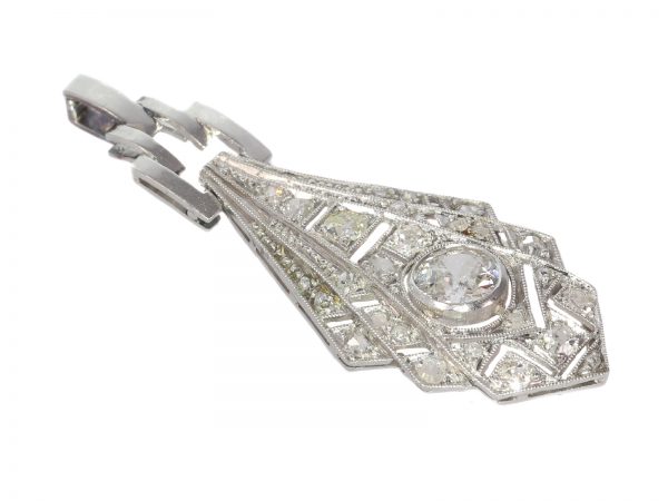 Antique Art Deco Old European Cut Diamond Pendant
