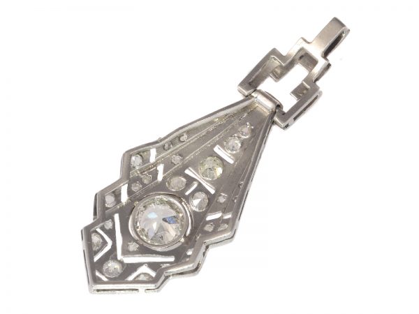Antique Art Deco Old European Cut Diamond Pendant