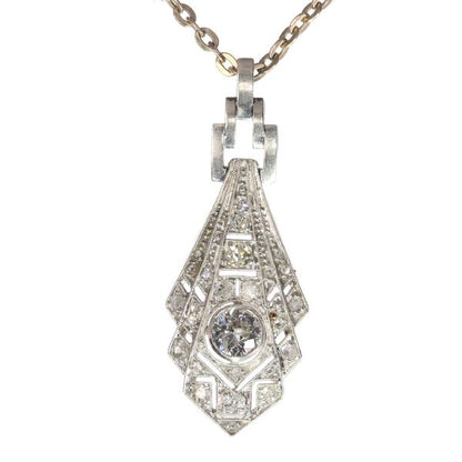 Antique Art Deco Old European Cut Diamond Pendant