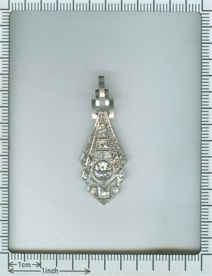 Antique Art Deco Old European Cut Diamond Pendant