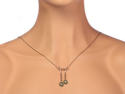 Edwardian Emerald and Diamond Negligee Necklace Pendant