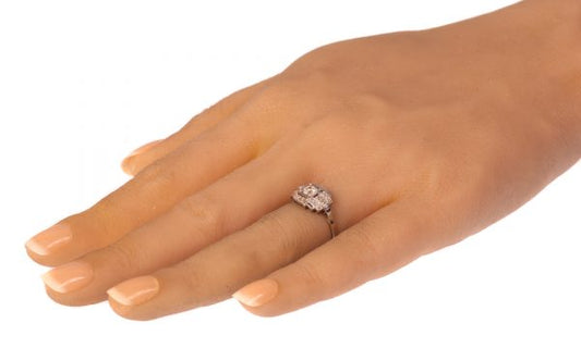 French platinum Art Deco Diamond Dress Ring