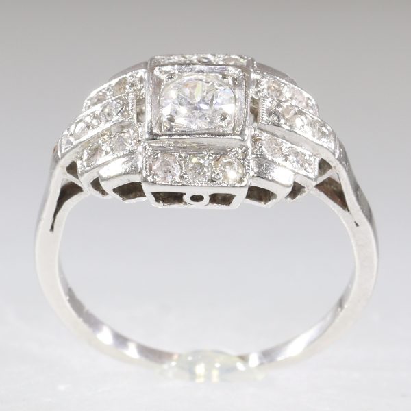 French platinum Art Deco Diamond Dress Ring