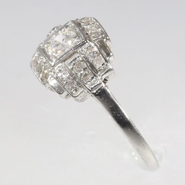 French platinum Art Deco Diamond Dress Ring