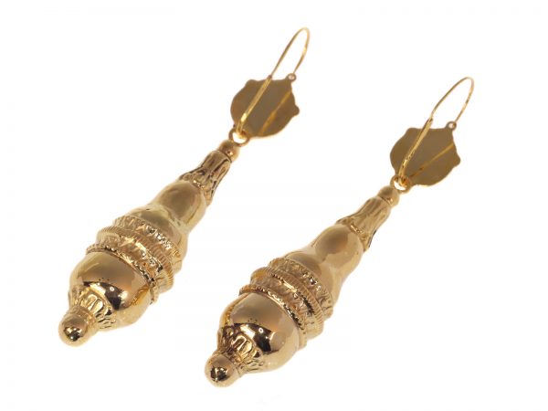 Antique Victorian 18ct Gold Pendant Drop Earrings