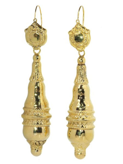 Antique Victorian 18ct Gold Pendant Drop Earrings