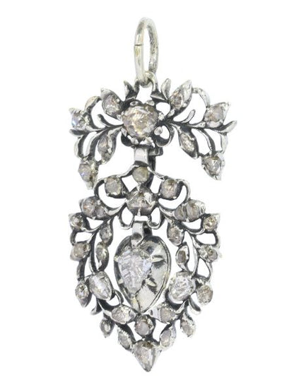 Antique Flemish Rose Cut Diamond Heart Pendant Circa 1700
