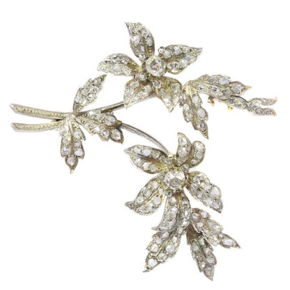 Antique Diamond En Tremblant Flower Branch Brooch