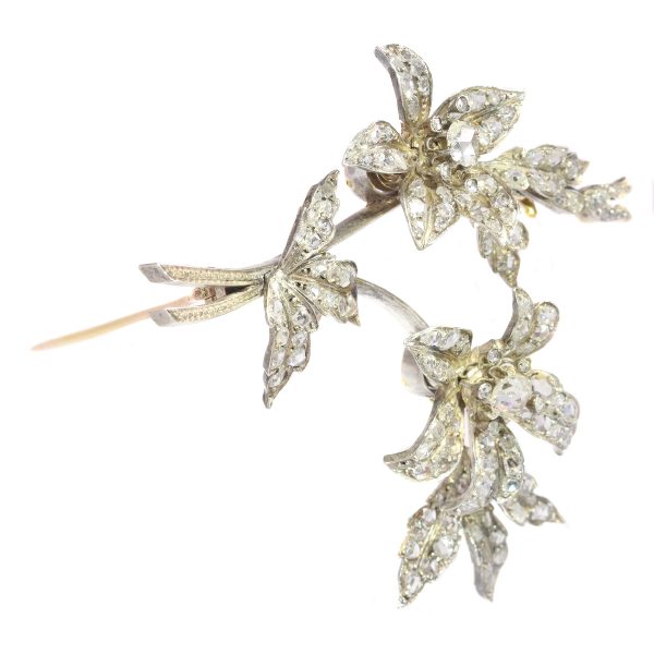 Antique Diamond En Tremblant Flower Branch Brooch