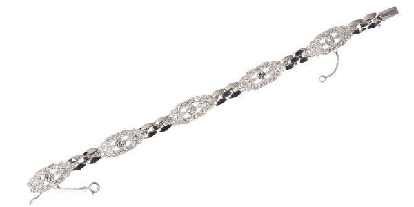 Vintage Fifties 4.65ct Diamond Platinum and 18ct White Gold Bracelet