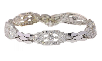 Vintage Fifties 4.65ct Diamond Platinum and 18ct White Gold Bracelet