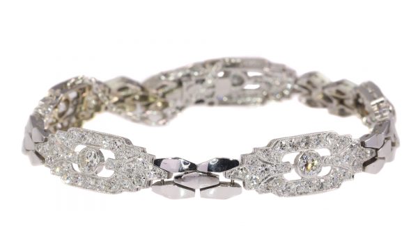 Vintage Fifties 4.65ct Diamond Platinum and 18ct White Gold Bracelet