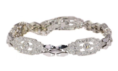Vintage Fifties 4.65ct Diamond Platinum and 18ct White Gold Bracelet