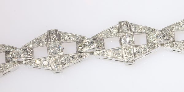 Vintage 1950's Platinum Diamond Panel Bracelet, 6 carats