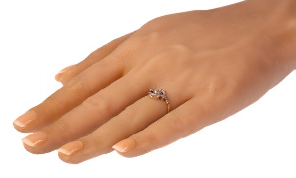 Antique Belle Epoque Old Brilliant Cut Diamond Engagement Ring