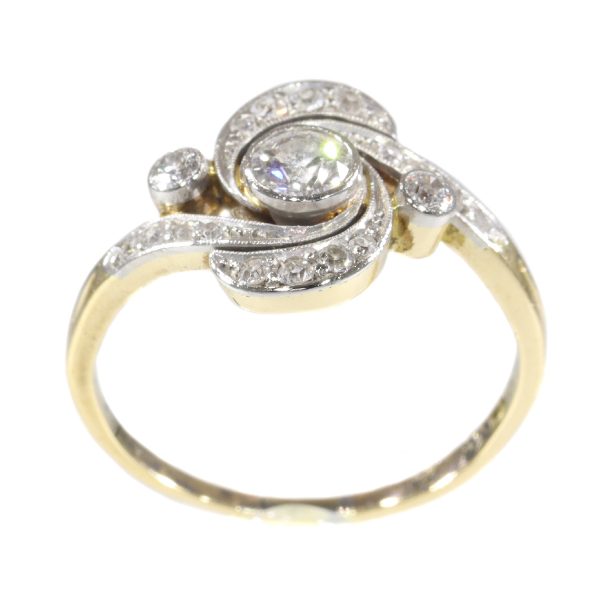 Antique Belle Epoque Old Brilliant Cut Diamond Engagement Ring