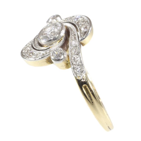 Antique Belle Epoque Old Brilliant Cut Diamond Engagement Ring