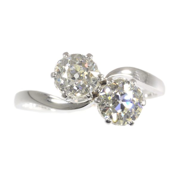 Vintage Romantic Toi Et Moi Diamond Engagement Ring