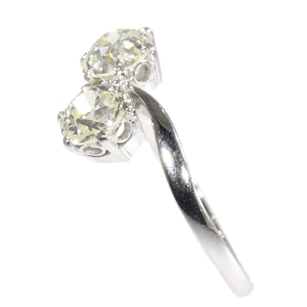 Vintage Romantic Toi Et Moi Diamond Engagement Ring