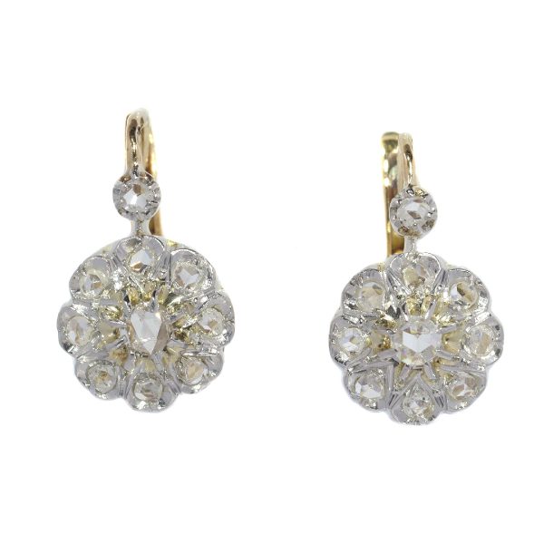 Antique French Belle Epoque diamond earrings