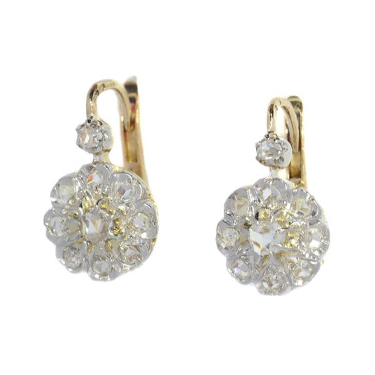 Antique French Belle Epoque diamond earrings