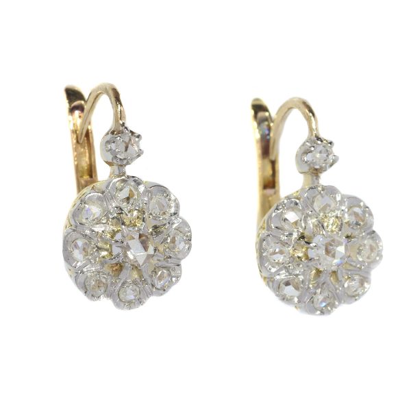 Antique French Belle Epoque diamond earrings