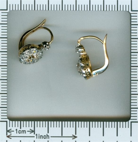 Antique French Belle Epoque diamond earrings