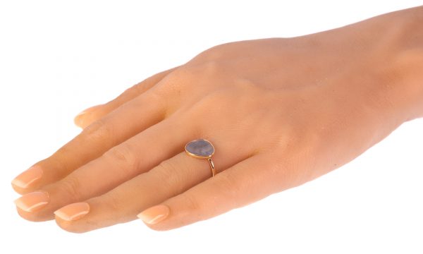 Artist Ring with Large Salt and Pepper Diamond