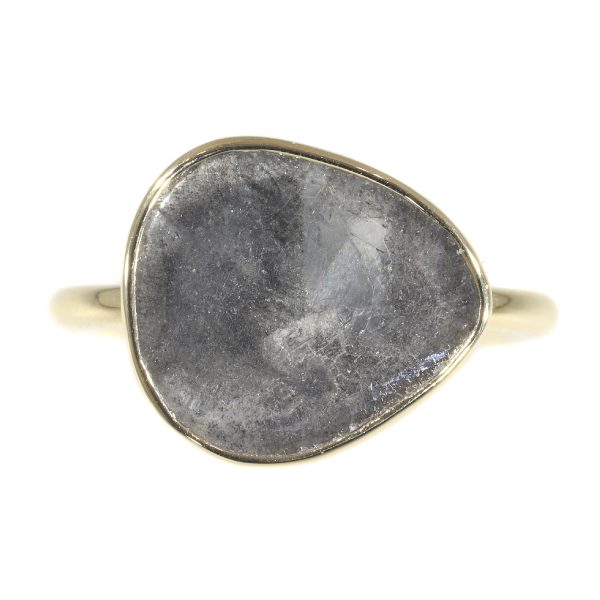 Artist Ring with Large Salt and Pepper Diamond