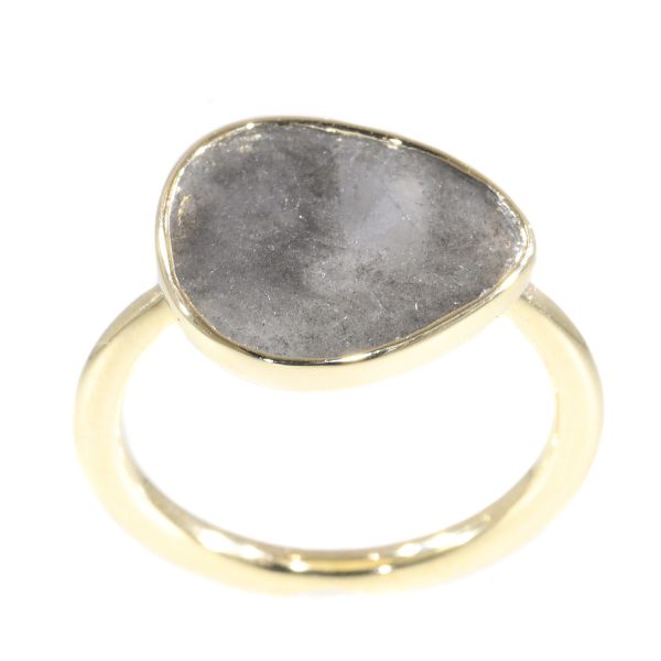 Artist Ring with Large Salt and Pepper Diamond