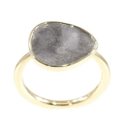 Artist Ring with Large Salt and Pepper Diamond