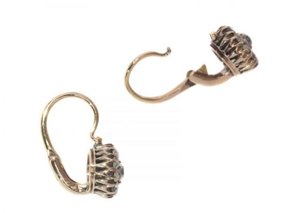 Antique Victorian Old Brilliant Cut Diamond Earrings