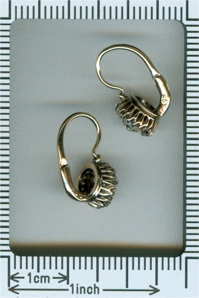 Antique Victorian Old Brilliant Cut Diamond Earrings