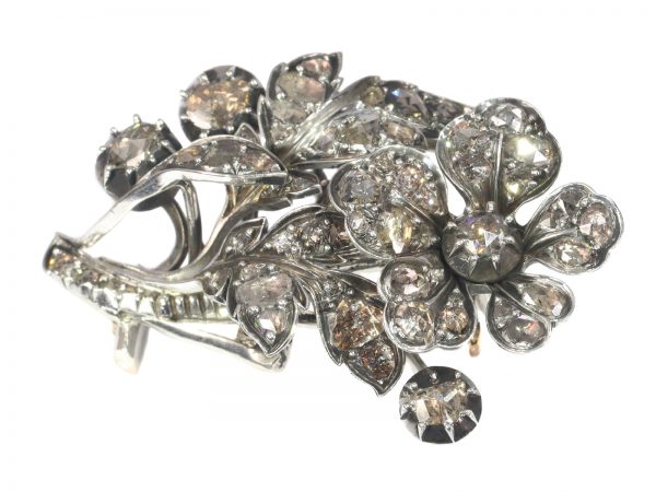 Antique Victorian Diamond Flower Branch Brooch