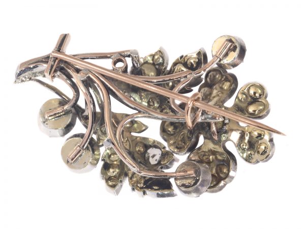 Antique Victorian Diamond Flower Branch Brooch