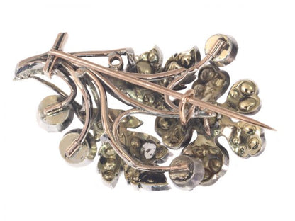 Antique Victorian Diamond Flower Branch Brooch