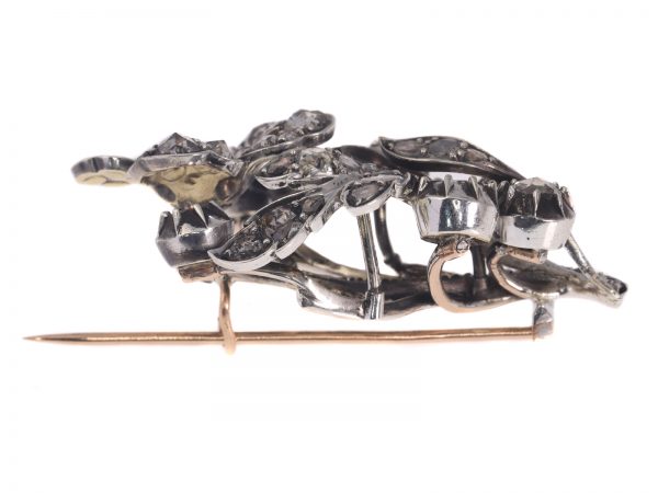 Antique Victorian Diamond Flower Branch Brooch