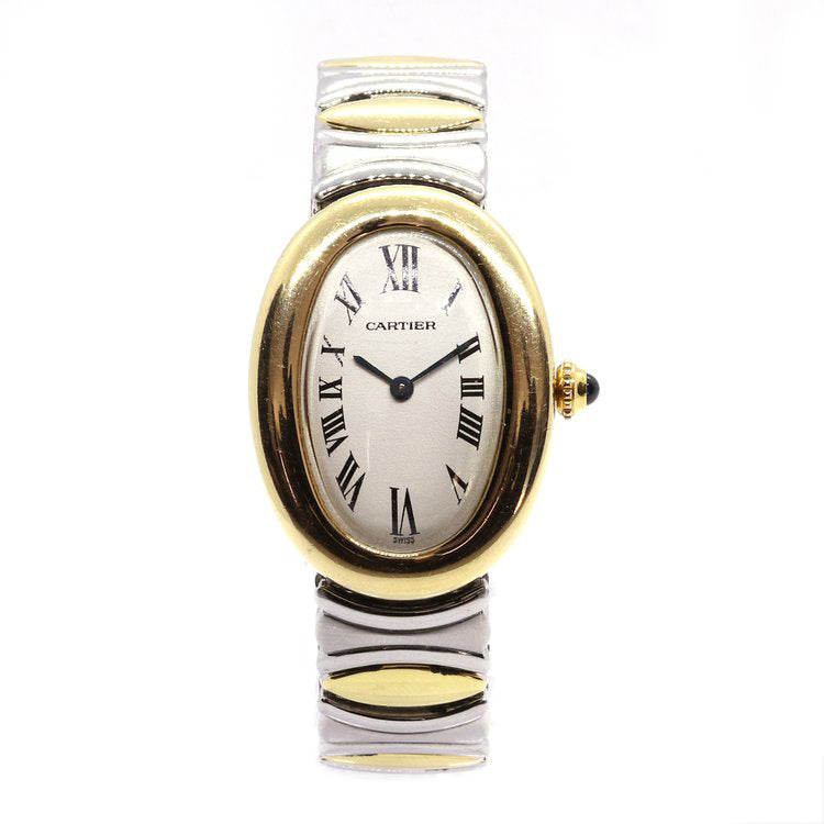 Cartier Baignoire 18ct Yellow Gold and Steel Small Model 8057910 Quartz Watch