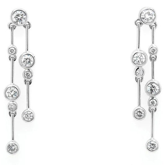Contemporary Diamond Drop Earrings