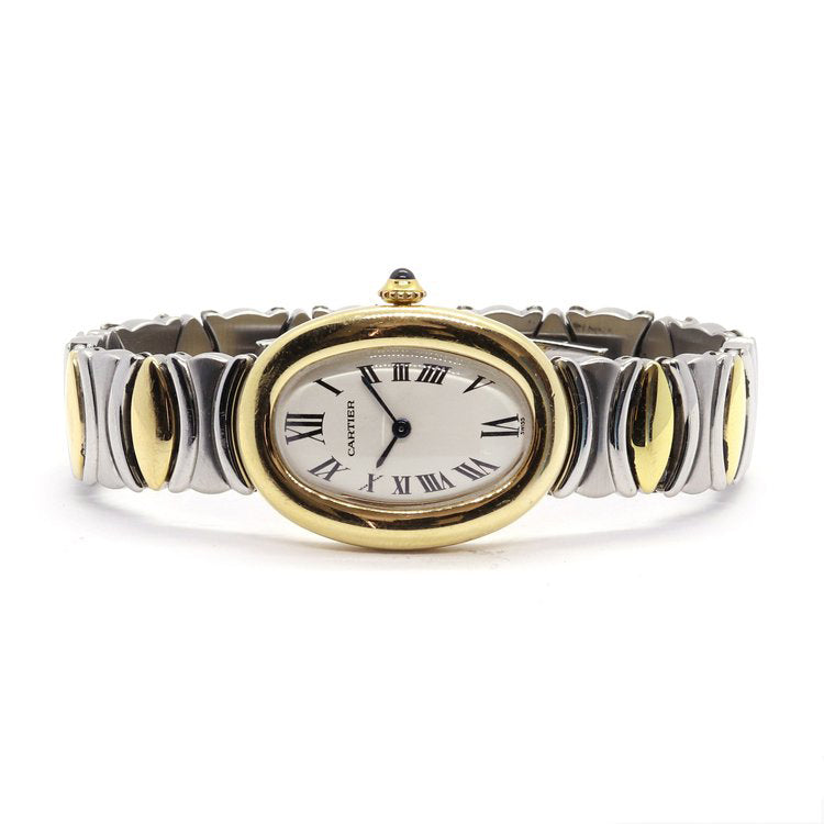 Cartier Baignoire 18ct Yellow Gold and Steel Small Model 8057910 Quartz Watch