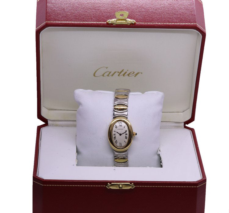 Cartier Baignoire 18ct Yellow Gold and Steel Small Model 8057910 Quartz Watch