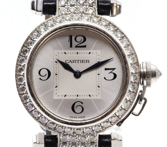 Cartier Pasha 18ct White Gold Watch with Diamonds