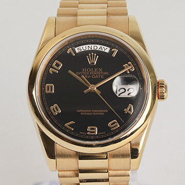 Rolex Day Date 118205 18ct Rose Gold 36mm Automatic Watch, on 18ct rose gold President bracelet with 18ct rose gold Crown clasp, with Rolex box and papers