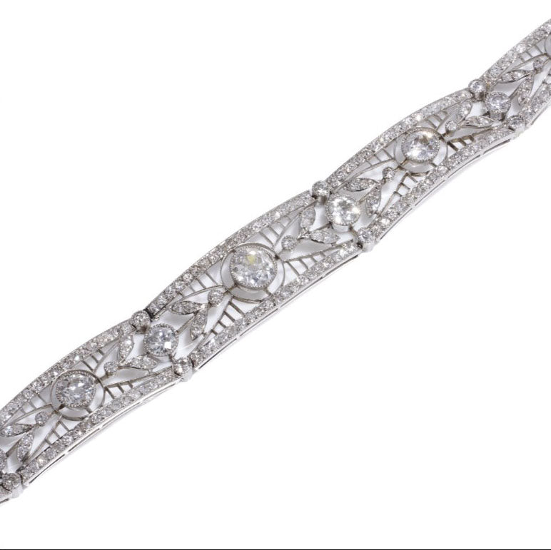 Antique Belle Epoque 4.15ct Diamond Bracelet in Platinum