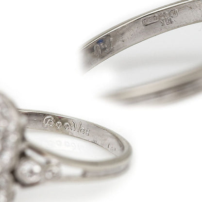 Vintage Boodles Sapphire Ruby Diamond Two Stone Plaque Ring