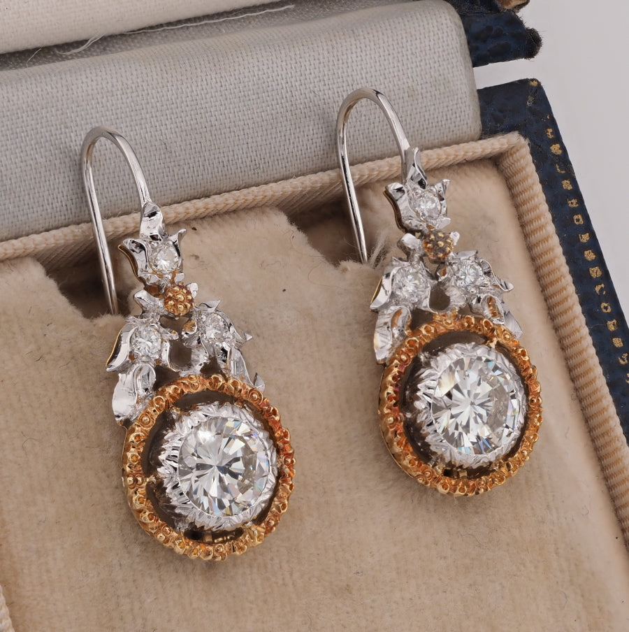 Exclusive Vintage Mario Buccellati 2.50ct Diamond Drop Earrings